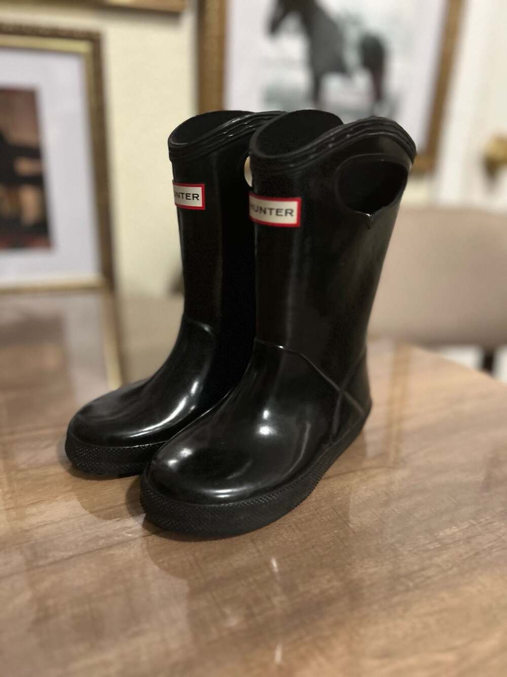 Hunter Kids First Classic Pull-On Waterproof Rain Boot Black Size US 10 / 11